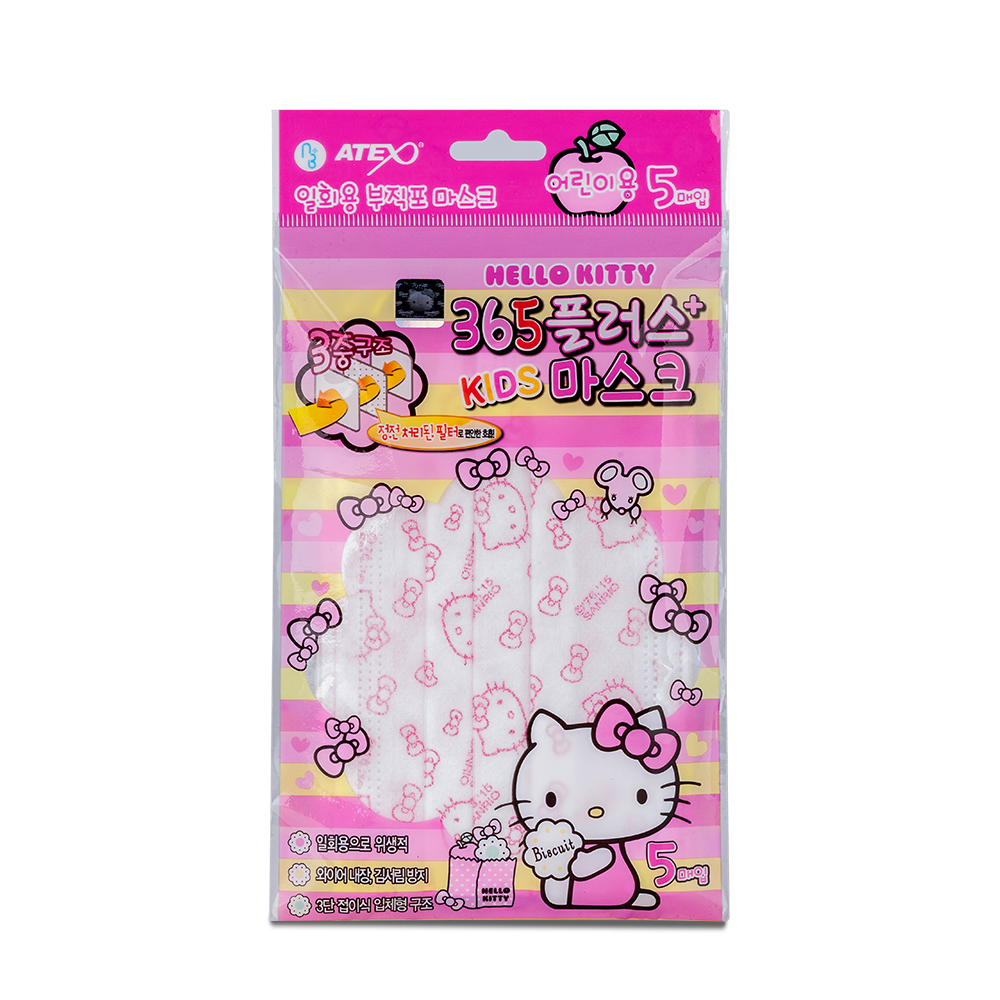 贝拉美妆 韩国儿忒丝凯蒂猫365天儿童口罩 5只装 5只装2包装